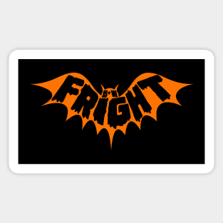 Black & White Fright Orange Bat Sticker